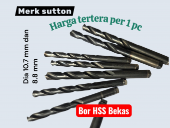 Mata Bor Bekas merk Sutton dia 8.8 mm Layak Pakai